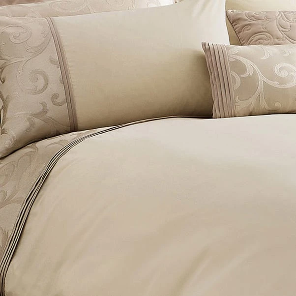 Dunelm Lucia Embroidered Natural Duvet Cover 4 Dunelm Lucia Embroidered Natural Duvet Cover - Image 2