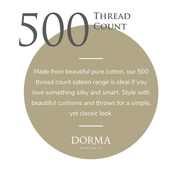 Dorma 500 Thread Count 100% Cotton Sateen Plain Fitted Sheet 4 Dorma 500 Thread Count 100% Cotton Sateen Plain Fitted Sheet - Image 2