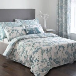 Dunelm Honesty Teal Reversible Duvet Cover And Pillowcase Set 11 Dunelm Honesty Teal Reversible Duvet Cover And Pillowcase Set -Bed Linings Store 1000085275 alt03