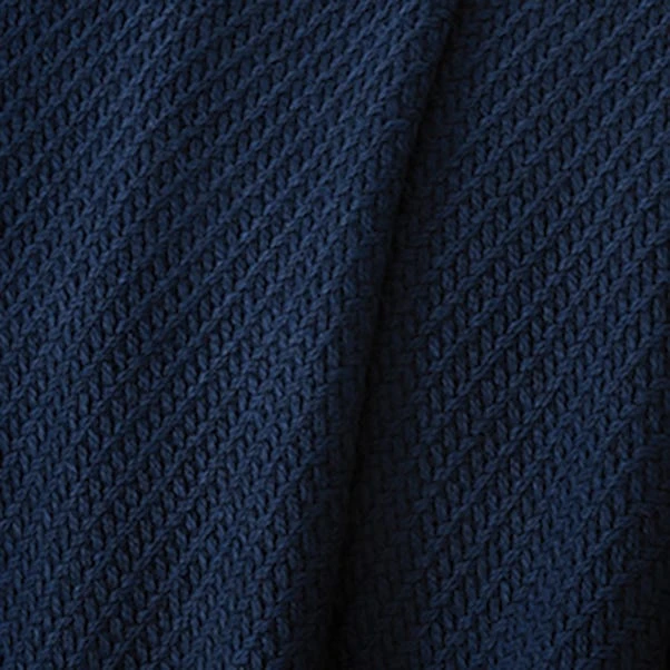 Dunelm Harvey Blue Knitted Throw 4 Dunelm Harvey Blue Knitted Throw - Image 2