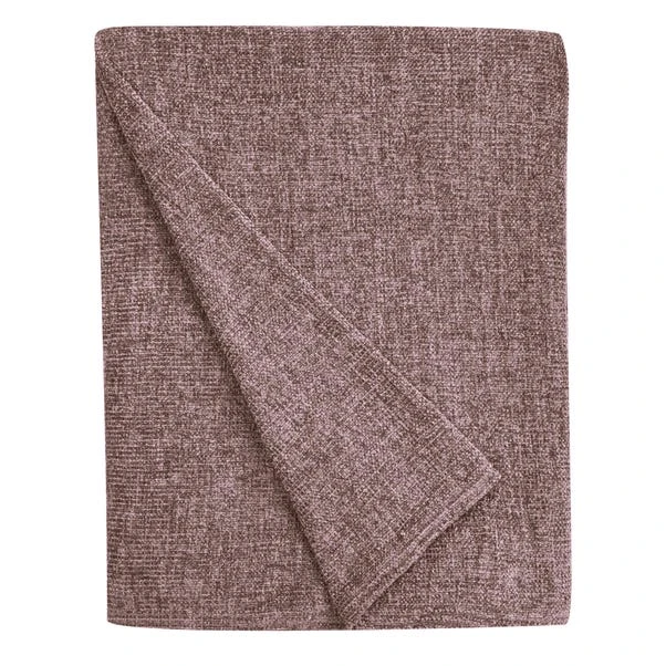 Dunelm Chenille Mauve Throw 4 Dunelm Chenille Mauve Throw - Image 2