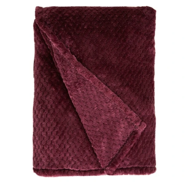 Dunelm Evan 200cm X 200cm Aubergine Throw 4 Dunelm Evan 200cm X 200cm Aubergine Throw - Image 2