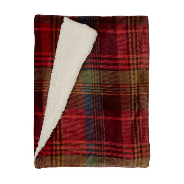 Dunelm Check Sherpa 130cm X 180cm Throw 4 Dunelm Check Sherpa 130cm X 180cm Throw - Image 2