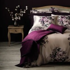 Dunelm Violet Plum Bedspread -Bed Linings Store 1000122283 alt02