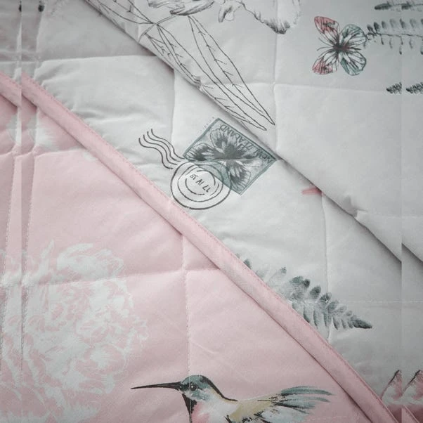 Dunelm Heavenly Hummingbird Blush Bedspread 4 Dunelm Heavenly Hummingbird Blush Bedspread - Image 2