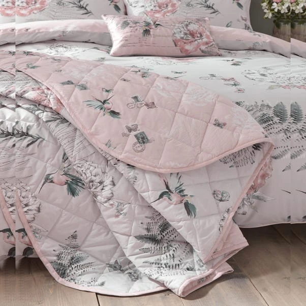 Dunelm Heavenly Hummingbird Blush Bedspread 5 Dunelm Heavenly Hummingbird Blush Bedspread - Image 3