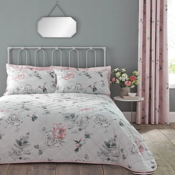 Dunelm Heavenly Hummingbird Blush Bedspread 7 Dunelm Heavenly Hummingbird Blush Bedspread - Image 5