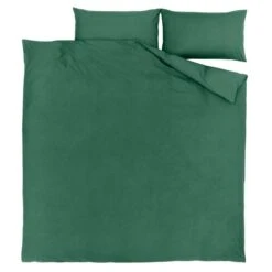 Dunelm Non Iron Plain Dye Hunter Green Duvet Cover -Bed Linings Store 1000151325 alt01