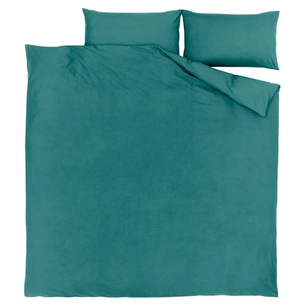 Dunelm Non Iron Plain Dye Teal Duvet Cover 4 Dunelm Non Iron Plain Dye Teal Duvet Cover - Image 2