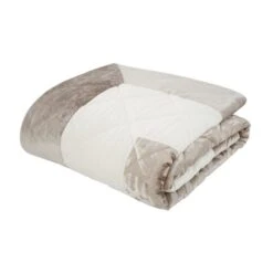 Catherine Lansfield Natural Lattice Cut Velvet Bedspread 8 Catherine Lansfield Natural Lattice Cut Velvet Bedspread -Bed Linings Store 1000169072 alt02