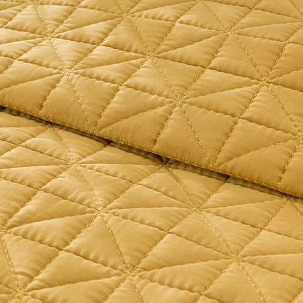 Dunelm Lars Quilted Yellow Bedspread 4 Dunelm Lars Quilted Yellow Bedspread - Image 2