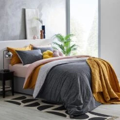 Dunelm Lars Quilted Yellow Bedspread 9 Dunelm Lars Quilted Yellow Bedspread -Bed Linings Store 1000181126 alt05