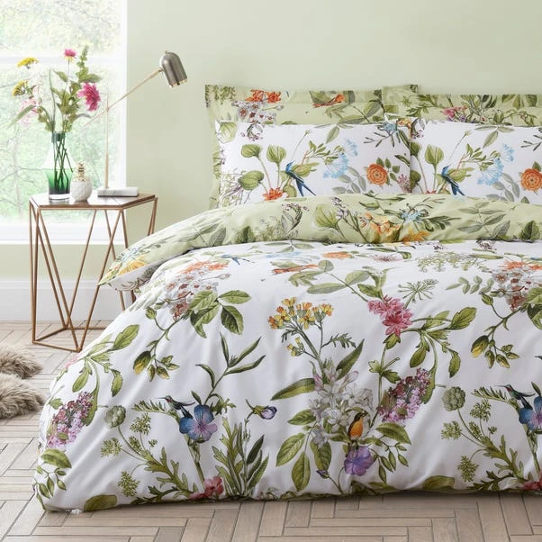 Dunelm Paradise Birds Green Oxford Pillowcase 6 Dunelm Paradise Birds Green Oxford Pillowcase - Image 4