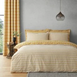 Elements Vete Ochre Reversible Duvet Cover And Pillowcase Set 10 Elements Vete Ochre Reversible Duvet Cover And Pillowcase Set -Bed Linings Store 1000185706 alt02
