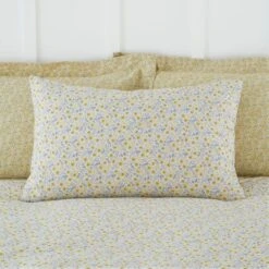 Dunelm Bessie Ditsy Floral Ochre 100% Cotton Reversible Duvet Cover And Pillowcase Set -Bed Linings Store 1000185707 alt05