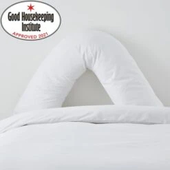 Dunelm Non Iron Plain Dye White V-Shaped Pillowcase