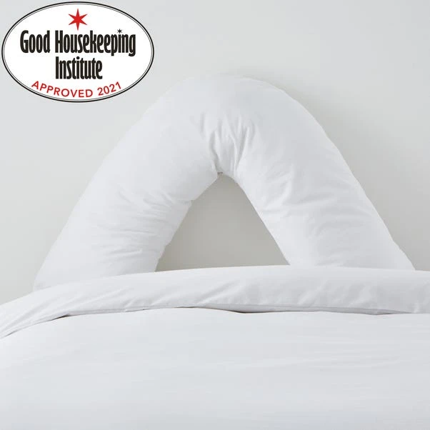 Dunelm Non Iron Plain Dye White V-Shaped Pillowcase 3 Dunelm Non Iron Plain Dye White V-Shaped Pillowcase