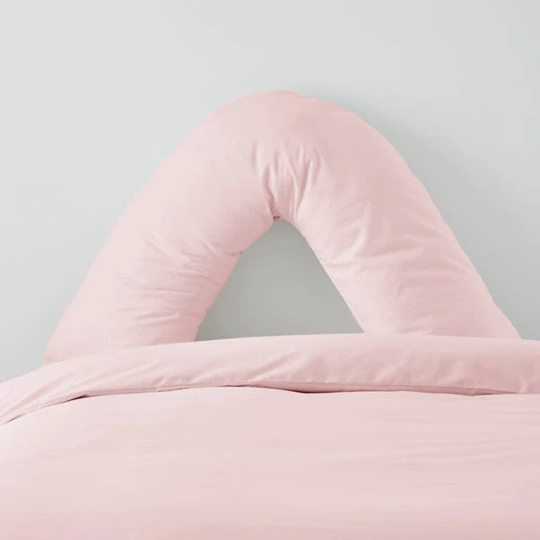 Dunelm Non Iron Plain Dye Dusky Pink V-Shaped Pillowcase 3 Dunelm Non Iron Plain Dye Dusky Pink V-Shaped Pillowcase
