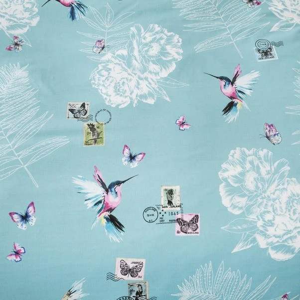 Dunelm Heavenly Hummingbird Reversible Duck Egg Duvet Cover And Pillowcase Set 7 Dunelm Heavenly Hummingbird Reversible Duck Egg Duvet Cover And Pillowcase Set - Image 5