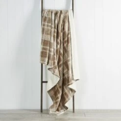 Dunelm Check Sherpa 130cm X 180cm Throw