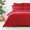 Dunelm Non Iron Plain Dye Red Duvet Cover