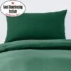 Dunelm Non Iron Plain Dye Hunter Green Standard Pillowcase Pair