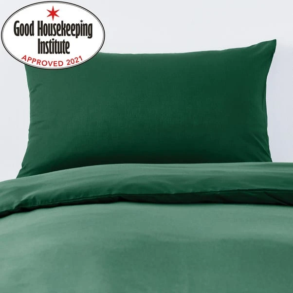 Dunelm Non Iron Plain Dye Hunter Green Standard Pillowcase Pair 3 Dunelm Non Iron Plain Dye Hunter Green Standard Pillowcase Pair