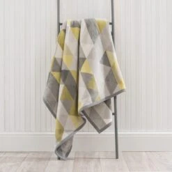 Dunelm Thermosoft Geo Ochre Throw