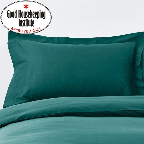 Dunelm Non Iron Plain Dye Teal Oxford Pillowcase 3 Dunelm Non Iron Plain Dye Teal Oxford Pillowcase