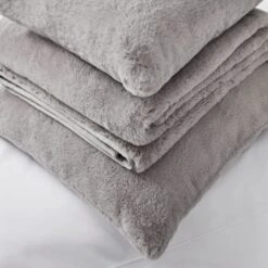 Dorma Purity Faux Fur Grey Continental Pillowcase -Bed Linings Store 30690572 alt03
