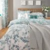 Dunelm Honesty Teal Reversible Duvet Cover And Pillowcase Set -Bed Linings Store 30701729
