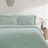 The Linen Yard Waffle Seafoam 100% Cotton Duvet Cover And Pillowcase Set