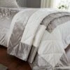 Catherine Lansfield Natural Lattice Cut Velvet Bedspread 1 Catherine Lansfield Natural Lattice Cut Velvet Bedspread -Bed Linings Store 30705243