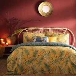 Furn Furn. Riva Mazari Mustard Duvet Cover And Pillowcase Set