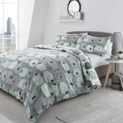 Fusion Dotty Sheep Duck Egg Duvet Cover And Pillowcase Set