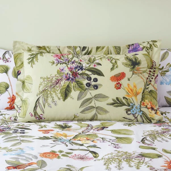Dunelm Paradise Birds Green Oxford Pillowcase 3 Dunelm Paradise Birds Green Oxford Pillowcase