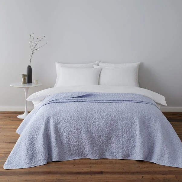 Dunelm Bloom Floral Blue Quilted Bedspread 3 Dunelm Bloom Floral Blue Quilted Bedspread