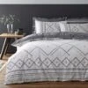 Dunelm Mika Monochrome Reversible Duvet Cover And Pillowcase Set