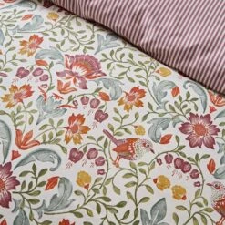 Dunelm Ruskin Red 100% Cotton Reversible Duvet Cover And Pillowcase Set -Bed Linings Store 30726128 alt05