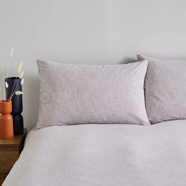 Dunelm Enzo Chambray Pinecone 100% Cotton Duvet Cover And Pillowcase Set 4 Dunelm Enzo Chambray Pinecone 100% Cotton Duvet Cover And Pillowcase Set - Image 2