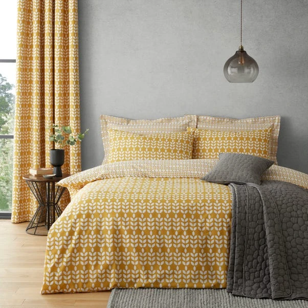 Elements Vete Ochre Reversible Duvet Cover And Pillowcase Set 3 Elements Vete Ochre Reversible Duvet Cover And Pillowcase Set