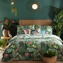Furn Furn. Amazonia Jade Floral Reversible Duvet Cover And Pillowcase Set