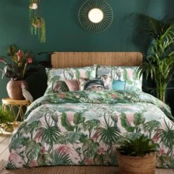 Furn Furn. Amazonia Jade Floral Reversible Duvet Cover And Pillowcase Set 9 Furn Furn. Amazonia Jade Floral Reversible Duvet Cover And Pillowcase Set -Bed Linings Store 30746976 alt02
