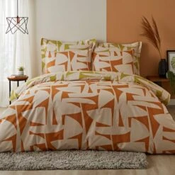 Elements Klipp Orange Duvet Cover And Pillowcase Set