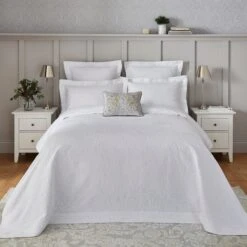 Dorma Purity Willow Leaf Matelasse Bedspread