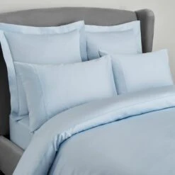 Dorma 300 Thread Count 100% Cotton Sateen Plain Blue Duvet Cover 7 Dorma 300 Thread Count 100% Cotton Sateen Plain Blue Duvet Cover -Bed Linings Store 30748200 alt02