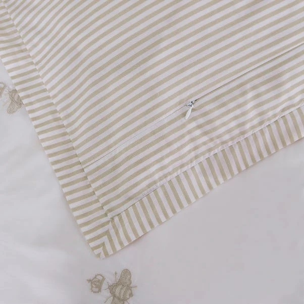 Dorma Bee Embroidery 100% Cotton Oxford Pillowcase Pair 5 Dorma Bee Embroidery 100% Cotton Oxford Pillowcase Pair - Image 3