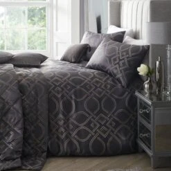 Laurence Llewelyn-Bowen Tie The Knot Slate Duvet Cover And Pillowcase Set
