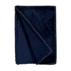 Dunelm Silky Soft Faux Fur Throw Navy 9 Dunelm Silky Soft Faux Fur Throw Navy -Bed Linings Store 30766321 alt02