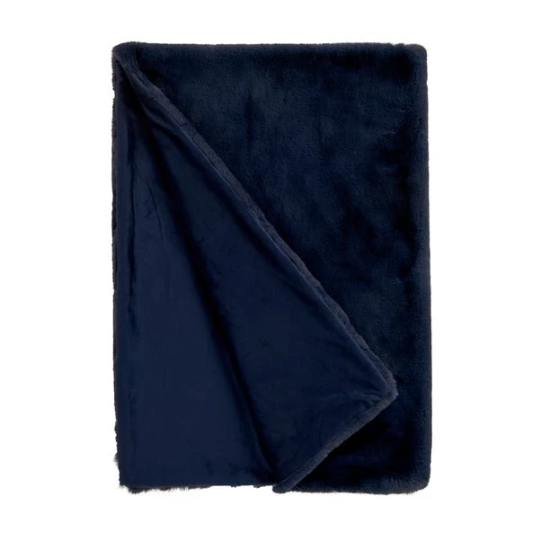 Dunelm Silky Soft Faux Fur Throw Navy 5 Dunelm Silky Soft Faux Fur Throw Navy - Image 3